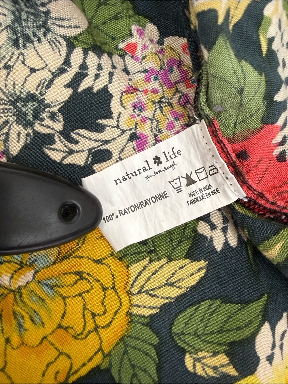 Natural Life Elizabeth Maxi Dress Black Red Poppy Floral Bohemian Hippie Boho - Picture 11 of 11